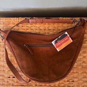 Brown Suede Shoulder Bag